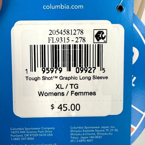 Columbia Women's Tough Shot Graphic Long Sleeve Shirt sz XL NWT PHG Hunting - Picture 5 of 6